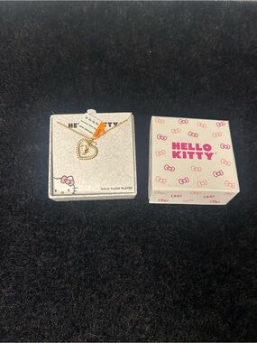 Hello Kitty Gold and White Heart Pendant Necklace